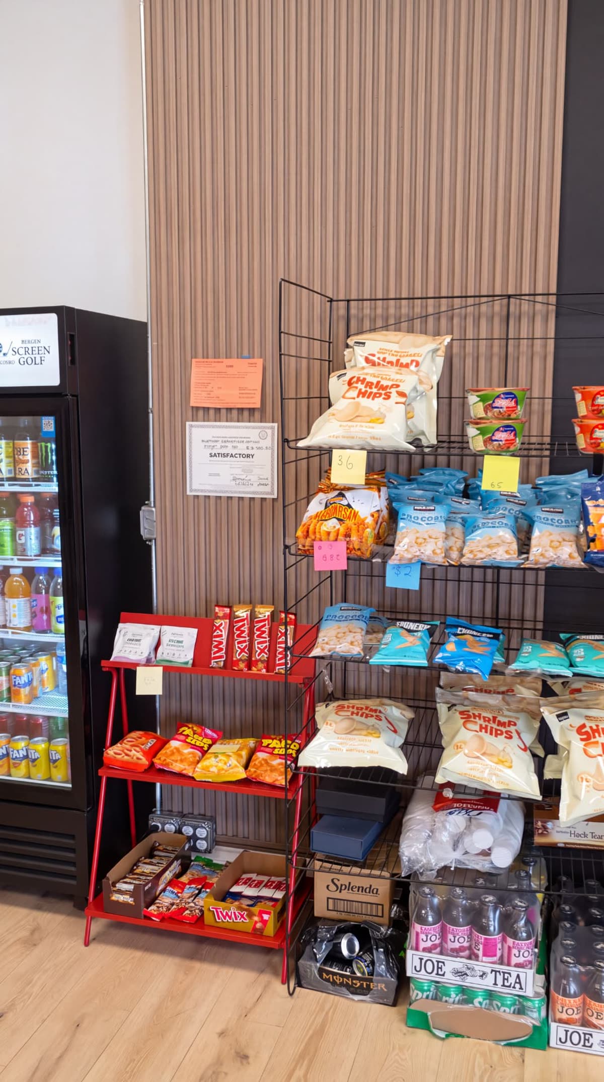 Snack rack with chips and drinks